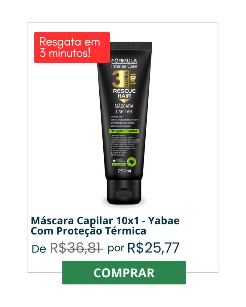 Máscara Reconstrução Total Em 3 Minutos Rescue Hair 10×1 250ml – Fórmula Intense Care