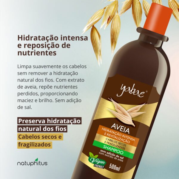 Shampoo Aveia 500ml - Yabae | 5 unidades-Imagem 2