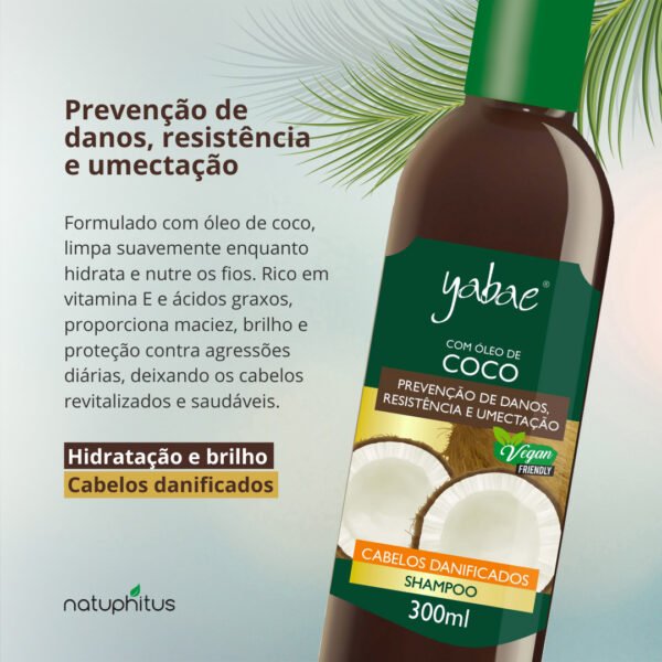 Shampoo com Óleo de Coco Yabae 300ml - Yabae-Imagem 2