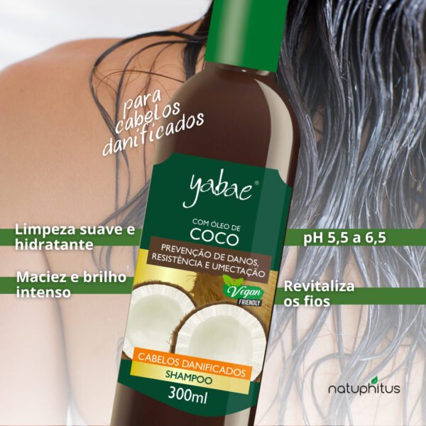 Shampoo com Óleo de Coco Yabae 300ml - Yabae-Imagem 3