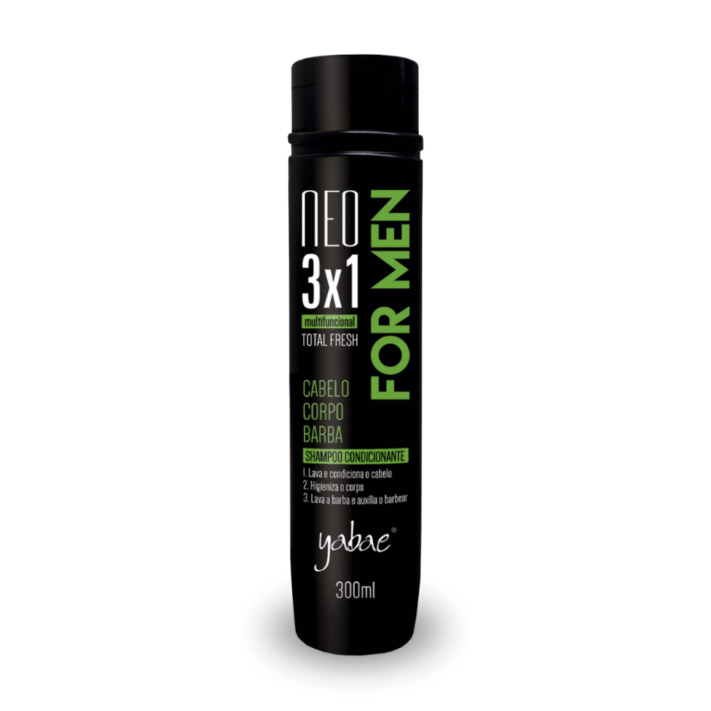 1 shampoo condicionante NEO FOR MEN 3×1 corpo cabelo barba yabae natuphitus