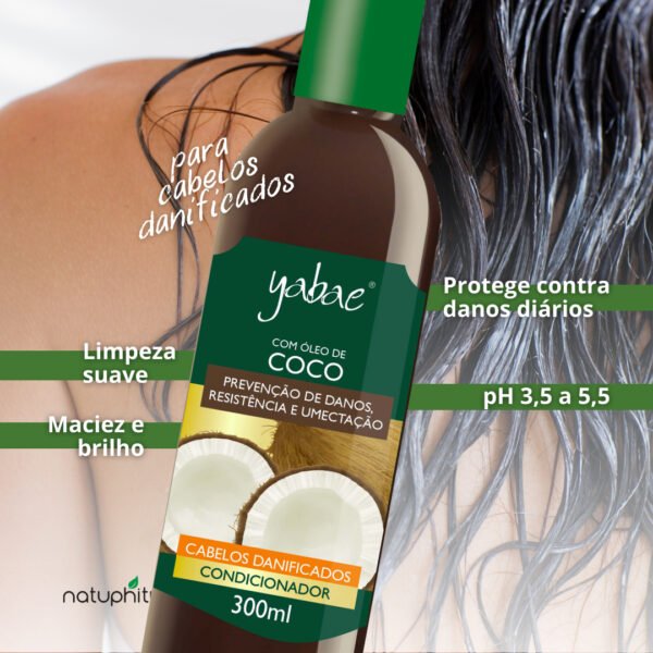 Condicionador com Óleo de Coco Yabae 300ml - Yabae-Imagem 3