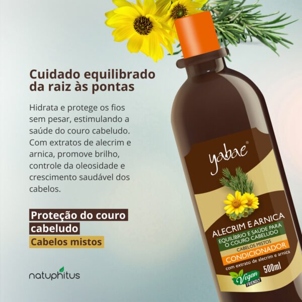 Condicionador Vegano Alecrim e Arnica 500ml - Yabae-Imagem 2