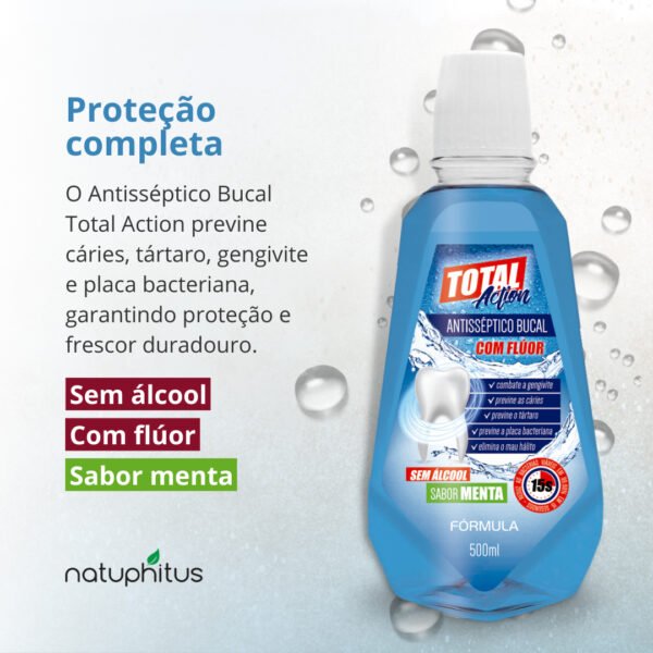 Antisséptico Bucal Total Action Menta 500ml - Fórmula-Imagem 3