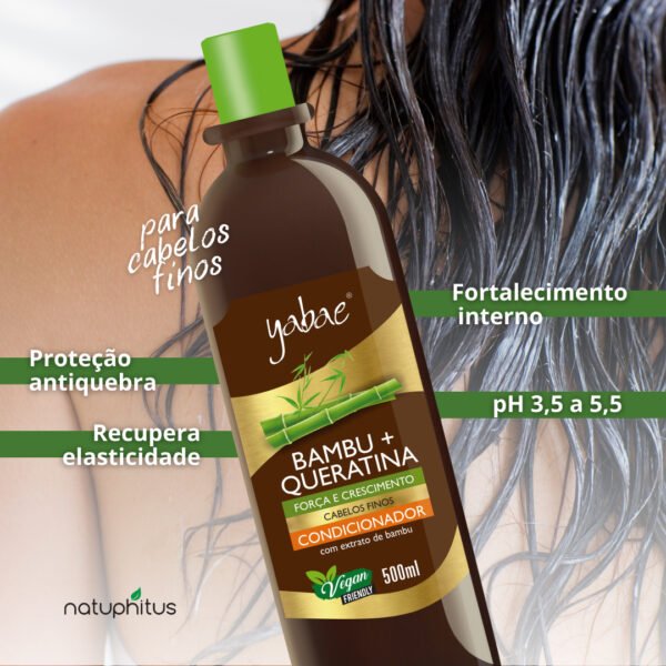 Condicionador Vegano Bambu com Queratina 500ml - Yabae-Imagem 3