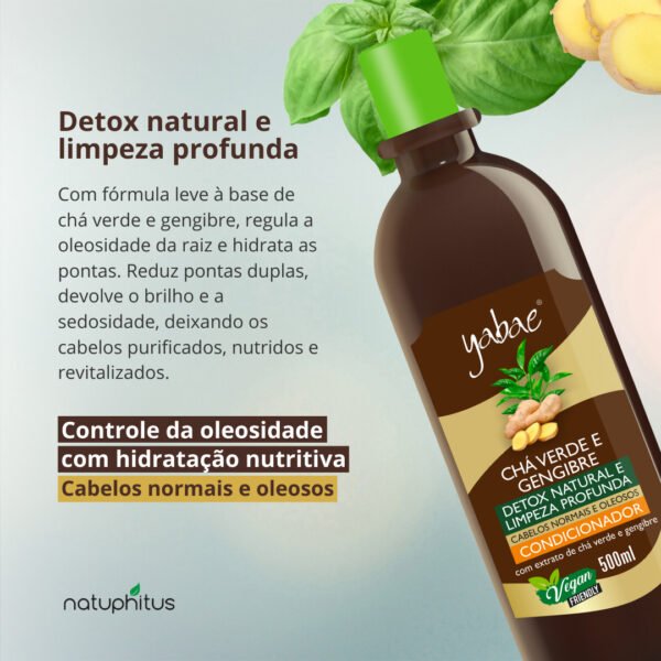 Condicionador Chá Verde e Gengibre 500ml - Yabae | 5 unidades-Imagem 2