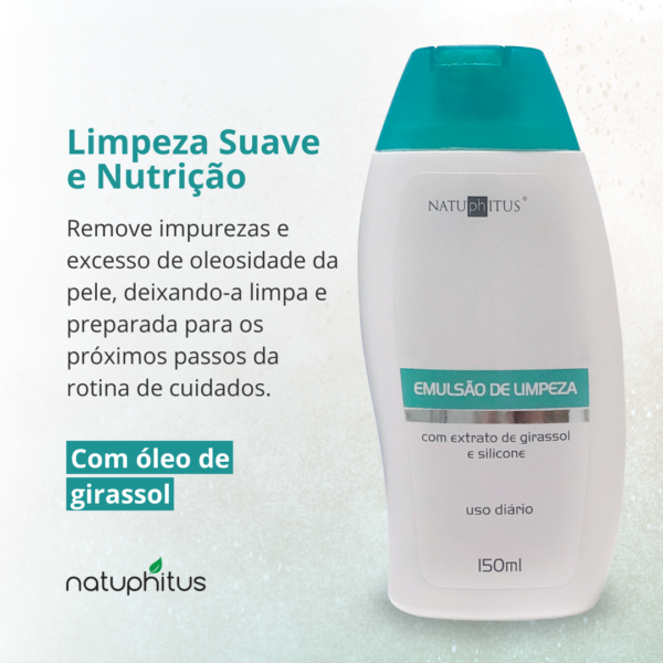 Emulsão de Limpeza com Óleo de Girassol 150ml - Natuphitus-Imagem 2