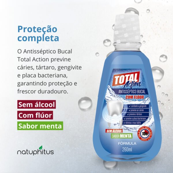 Antisséptico Bucal Total Action Menta 260ml - Fórmula-Imagem 3