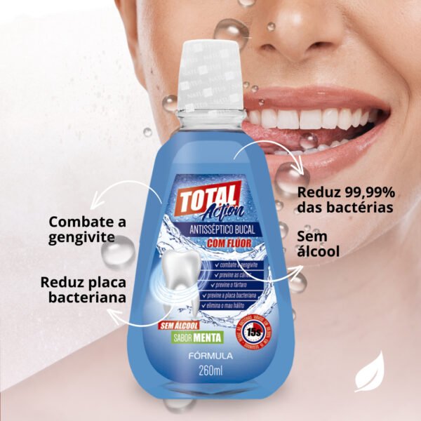 Antisséptico Bucal Total Action Menta 260ml - Fórmula-Imagem 4