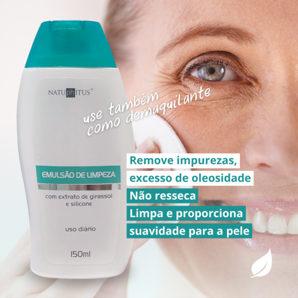 Emulsão de Limpeza com Óleo de Girassol 150ml - Natuphitus-Imagem 3