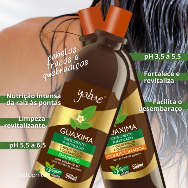 Kit Shampoo + Condicionador Vegano Guaxima 500ml - Yabae-Imagem 3