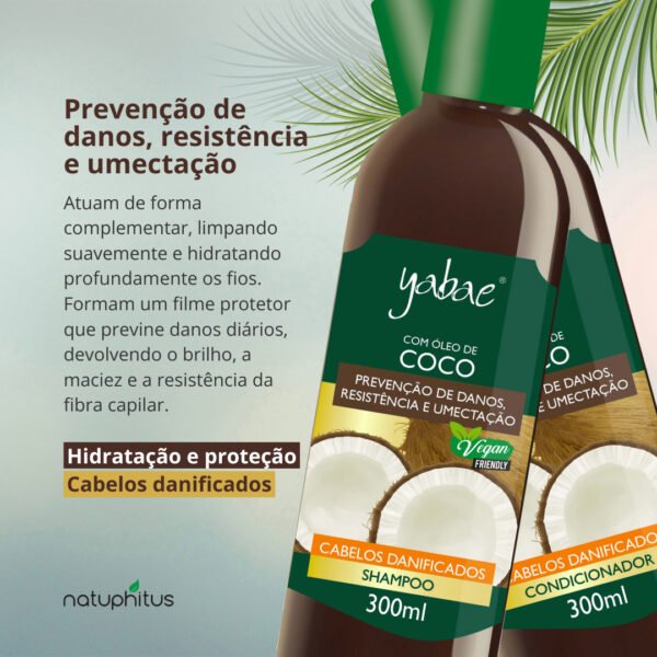 Kit Shampoo + Condicionador + Óleo capilar com Óleo de Coco - Yabae-Imagem 2