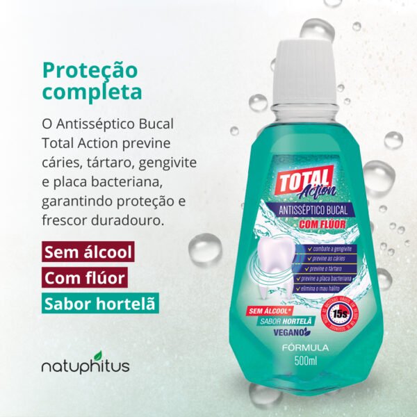 Antisséptico Bucal Total Action Hortelã 500ml - Fórmula-Imagem 3