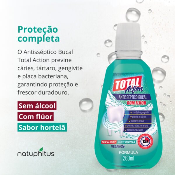 Antisséptico Bucal Total Action Hortelã 260ml - Fórmula-Imagem 3