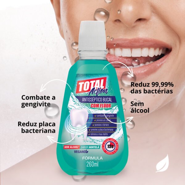 Antisséptico Bucal Total Action Hortelã 260ml - Fórmula-Imagem 4