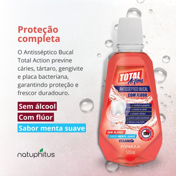 Antisséptico Bucal Total Action Menta Suave 500ml - Fórmula-Imagem 3