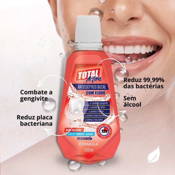 Antisséptico Bucal Total Action Menta Suave 500ml - Fórmula-Imagem 4