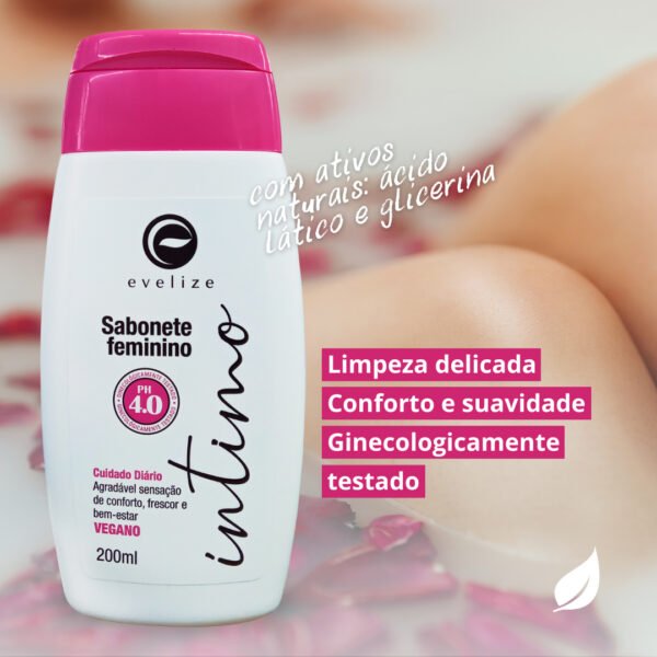 Sabonete Íntimo Feminino Vegano 200ml -  Evelize-Imagem 3