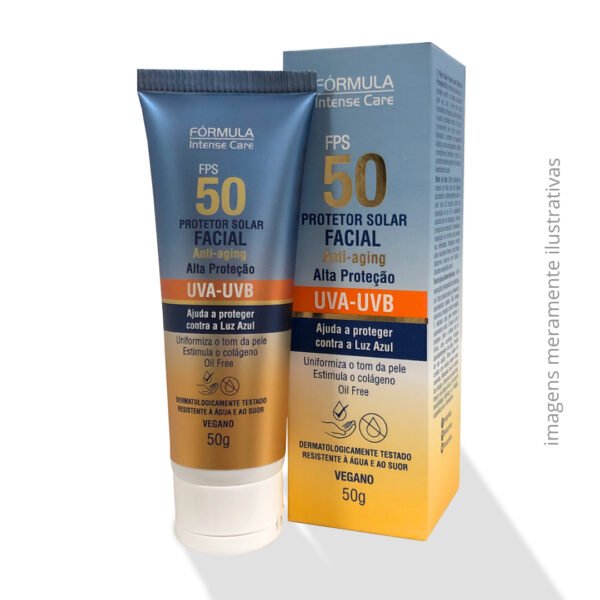 Protetor Solar Facial Anti - Aging FPS 50 Fórmula Intense Care 50g