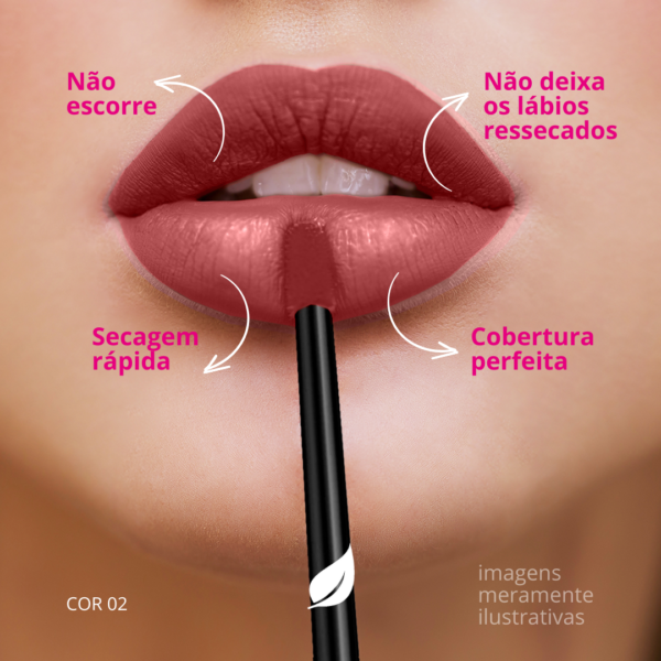 Batom Líquido Longa Duração Evelize Make Up 4,4ml-Imagem 5