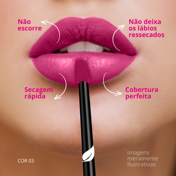 Batom Líquido Longa Duração Evelize Make Up 4,4ml-Imagem 7