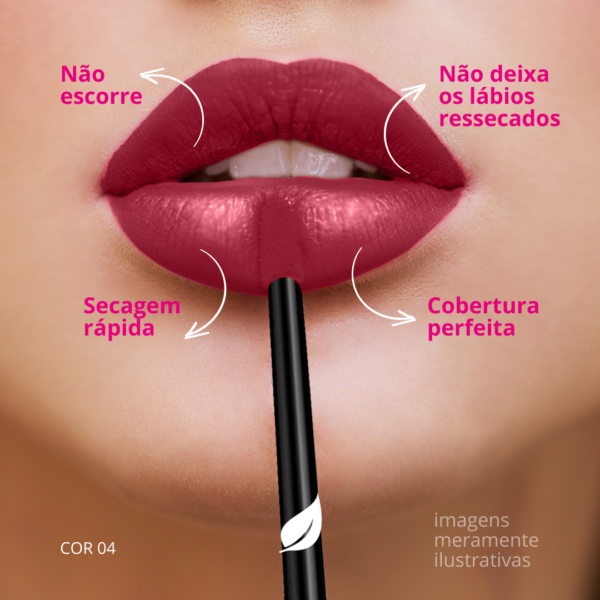 Batom Líquido Longa Duração Evelize Make Up 4,4ml-Imagem 9