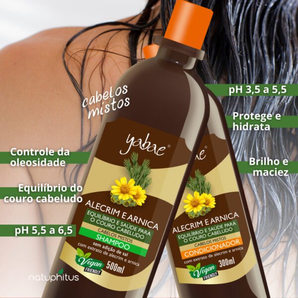 Kit Alecrim e Arnica - Shampoo 500ml + Condicionador 300ml - Yabae-Imagem 3