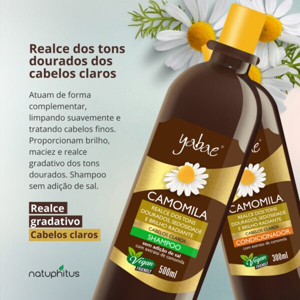 Kit Shampoo Camomila Yabae 500ml e Condicionador Camomila Yabae 300ml-Imagem 2