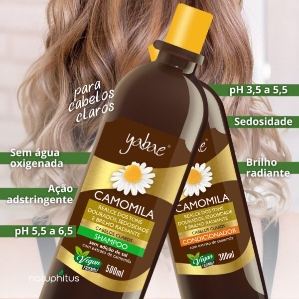 Kit Shampoo Camomila Yabae 500ml e Condicionador Camomila Yabae 300ml-Imagem 3