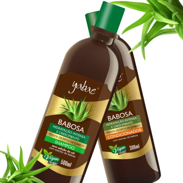 Kit Shampoo Babosa Yabae 500ml e Condicionador Babosa Yabae 300ml