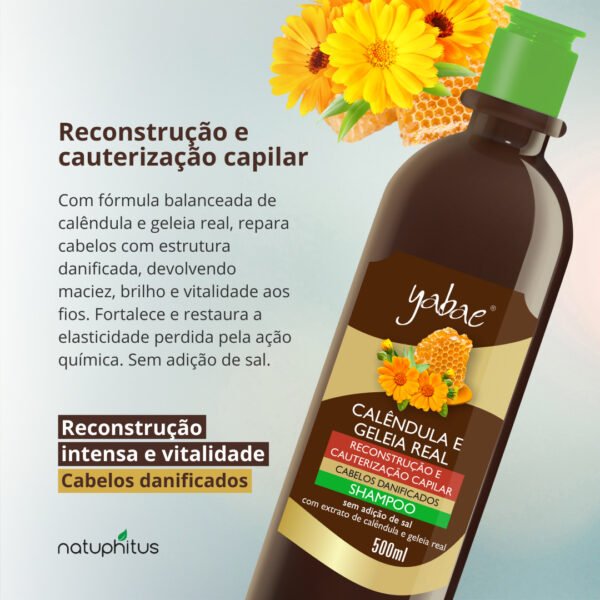 Shampoo Calêndula com Geleia Real 500ml - Yabae-Imagem 2