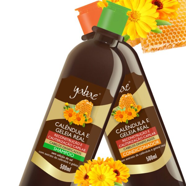 Kit Shampoo + Condicionador Calêndula e Geleia Real 500ml - Yabae