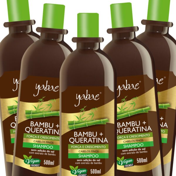 Shampoo Bambu e Queratina 500ml - Yabae | 5 Unidades