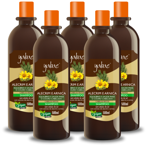 Shampoo Alecrim e Arnica 500ml - Yabae | 5 unidades